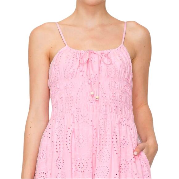 NWT MELLODAY Women's Sleeveless Lightweight Eyelet Maxi Dress - Picture 4 of 7